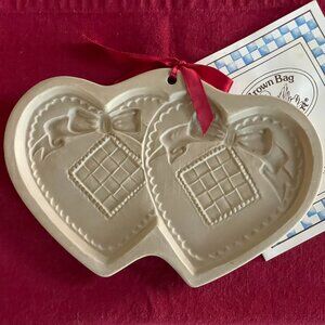 Vintage Brown Bag Cookie Mold 1988 Double Heart